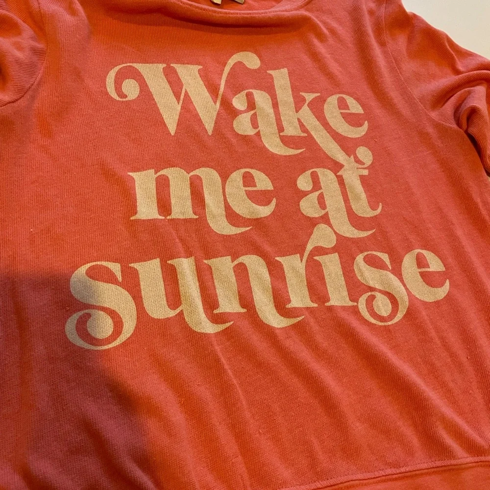 Wildfox Wake Me At Sunrise Orange Crewneck Sweatshirt - Picture 6 of 6